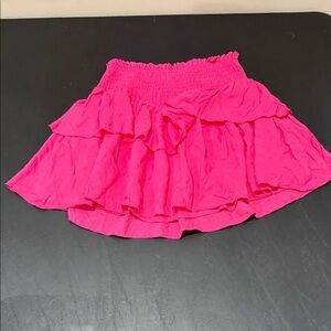 KatieJ Brooke Pink smocked waist mini skirt XS New
